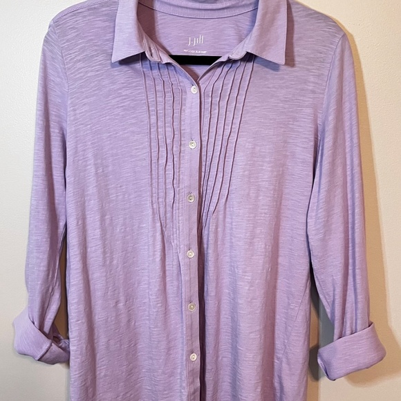 JJill Pintuck Slub Top light purple med. - Picture 1 of 11